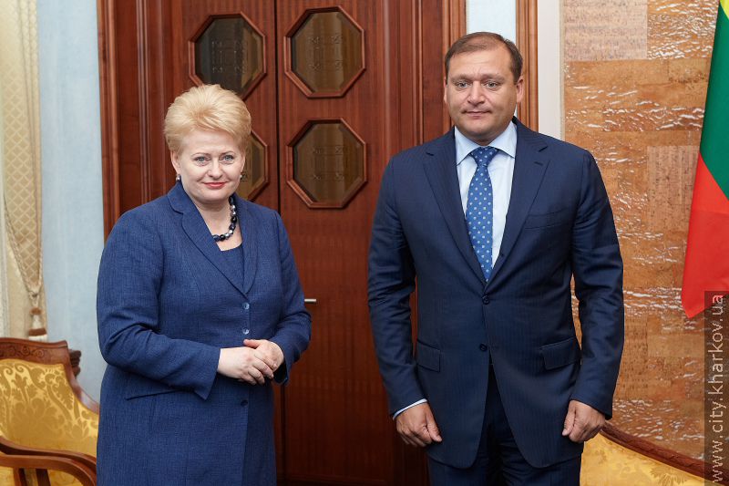Президент Литви зустрілася з Геннадієм Кернесом і Михайлом Добкіним