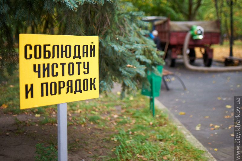 У Харкові активно прибирають опале листя