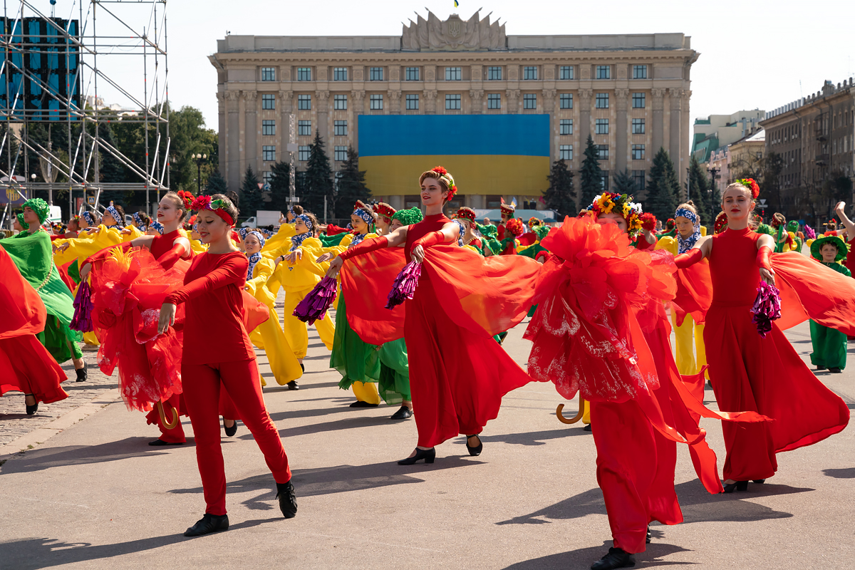 На площі Свободи пройшло театралізоване дійство з нагоди Дня Незалежності