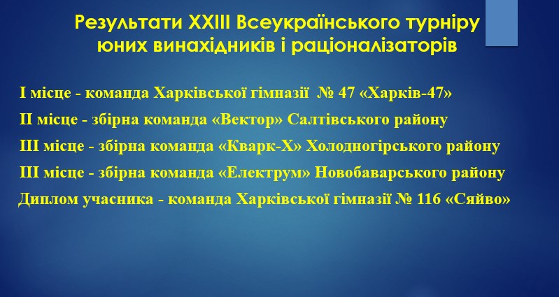 Харків’яни перемогли на Всеукраїнському турнірі юних винахідників і раціоналізаторів