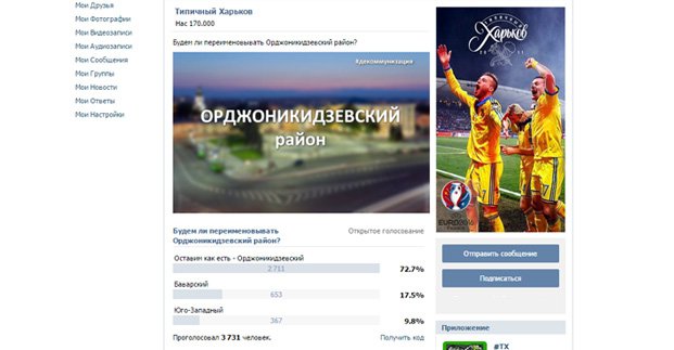 У соціальних мережах проводять соцопитування з перейменування районів Харкова (доповнено)