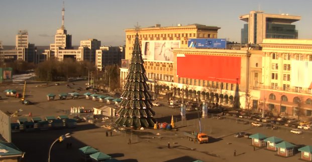 На площі Свободи на час новорічних свят обмежено рух