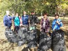 В Індустріальному районі прибирали листя