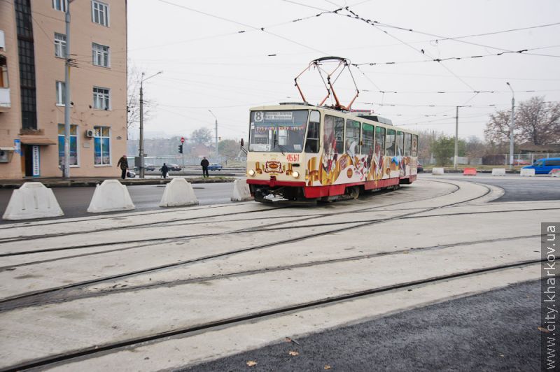 A new tram crossing was opened at Vosstania square