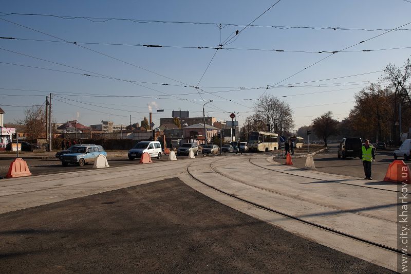 A new tram crossing was opened at Vosstania square