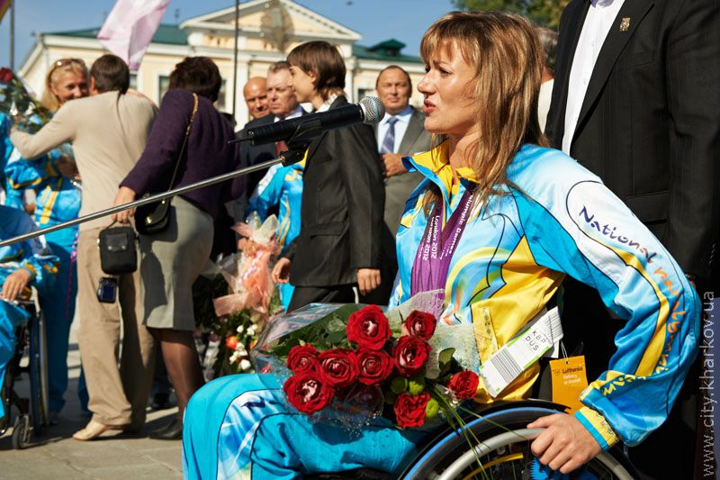 Kharkiv Paralympic sportsmen were honoured in Constitution square